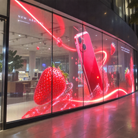 Écran LED transparent haute transparence pour vitrine de magasin d'électronique, affichage LED sur verre