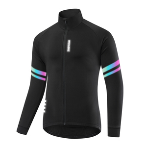 WOSAWE – veste de cyclisme thermique pour <span class=keywords><strong>homme</strong></span>, doublure polaire à manches longues, maillot coupe-vent, vêtements de cyclisme - Product Image 1