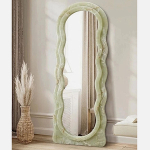 Miroir <span class=keywords><strong>en</strong></span> onyx vert <span class=keywords><strong>de</strong></span> luxe, meuble décoratif <span class=keywords><strong>en</strong></span> <span class=keywords><strong>pierre</strong></span> naturelle, onyx vert irrégulier, miroir mural <span class=keywords><strong>en</strong></span> onyx, marbre - Product Image 3