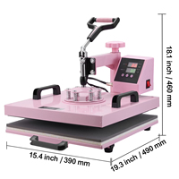 Máquina de Prensa de Calor por Sublimación 8 en 1 de 15x15 Pulgadas, Combo Digital Multifuncional de 38x38cm para Impresión DTF en Camisetas/Tazas/Gorras