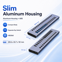 Hub USB 3.2 Gen2 16-in-1, 10Gbps, 8x USB-C + 8x USB-A, Sakelar Individual, Hub Multiport Bertenaga Aluminium