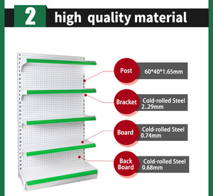 Scaffale degli scaffali degli scaffali del supermercato dell'esposizione del metallo della drogheria dell'alimento resistente su misura all'ingrosso della fabbrica per il negozio al dettaglio - Product Image 3