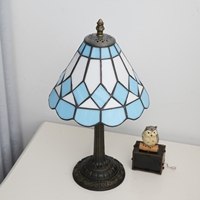 Lampe de table en verre teinté, nouveau design, alimentation secteur, bleu ciel moderne, lampe de chevet décorative pour chambre à coucher