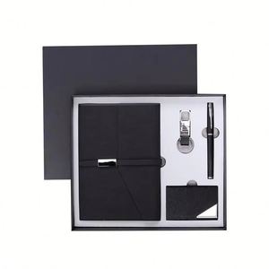 Ensemble cadeau d'affaires promotionnel élégant avec bloc-notes, porte-cartes, clé USB, articles souvenirs de luxe, reliure rigide - Product Image 2