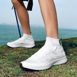 Chaussures de trail running de luxe blanches antidérapantes à lacets, super légères, pour le sport et la randonnée en extérieur - Product Image 6