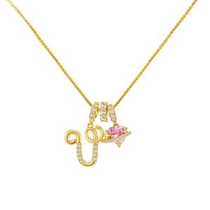 Collier à 26 lettres tendance sur TikTok, plaqué or 18 carats, chaîne en acier inoxydable pour femmes - Product Image 3