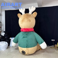 Mascotte de cerf gonflable de taille personnalisée de 3m, ballon gonflable en fourrure de renne à vendre