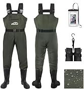 Cuissardes de pêche unisexes en PVC pour l'extérieur avec bottes, semelle intermédiaire rigide en fibre de verre, fermeture à boucle, imperméables et respirantes - Product Image 2