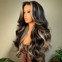 Perruque Lace Front P1B/27, Cheveux Naturels Alignés, Ondulés, Densité 2000%, Sans Colle, Pré-Pluckée, Cheveux de Bébé, Ligne de Cheveux Naturelle, Vente en Gros