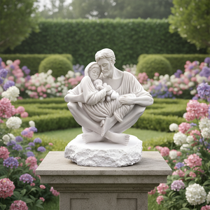 Statua in Marmo Personalizzata Moderna <span class=keywords><strong>per</strong></span> Esterni di Maria e Gesù, Decorazione da Giardino Intagliata a Mano - Product Image 3