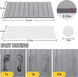 <b>Foldable</b> High-quality Sustainable Super Fast Absorbent Modern Wave Pattern Machine Made Diatomaceous Earth <b>Bath</b> Mat - Product Image 3