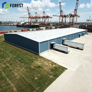 Weather Resistant Modular Pre Engineered Steel Logistics Depot Prefabricated Clear Span <b>Metal</b> Warehouse - Product Image 1