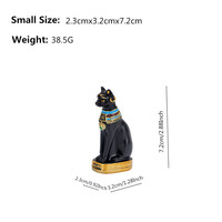 Vente en gros Décoration de maison de style égyptien Statue de chat assis déesse peinte à la main en résine artistique avec motif animal