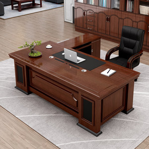 Escritorio Ejecutivo, Escritorio para Jefe, Diseño Moderno y Minimalista, Tablero de Melamina, Mueble de Oficina con Gabinete de Almacenamiento - Product Image 2