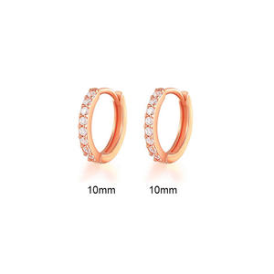 Boucles d'oreilles manchette tendance en or rose 6 7 8 9 mm avec cristaux et strass sertis, bijoux de mode unisexe - Product Image 4