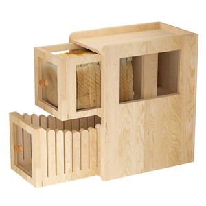 Wooden Bread Storage Box With Drawer And Slicer <b>Kitchen</b> Countertop Bread Keeper Multifunctional Rectangle Shape - Product Image 1