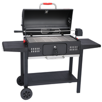 Barbecue moderne en fer avec assemblage facile et revêtement en poudre, réglable pour les occasions et les fêtes en extérieur