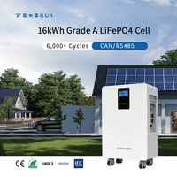 Batterie de stockage d'énergie sur pied à conception moderne, 16 kWh, basse tension, 80 %~95 % DoD, réglable, avec roulettes pour la maison