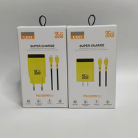 Pengisi Daya Cepat LDO-B06 Quick Charge Usb-c 20w PD Charger Dual Ports A&C Pengisi Daya Ponsel Kabel Tipe C Pengisi Daya Cepat dan Adaptor