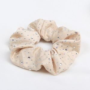 Scrunchie de pelo de diseñador de lujo de gran tamaño de 13cm para mujer lleno de diamantes de imitación estilo dulce diamante Bling Hair Loop Solic Color - Product Image 6