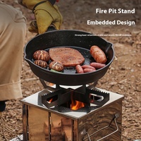 Mini poêle à charbon de bois pliant en acier inoxydable four à bois extérieur pour camping pique-nique barbecue portable