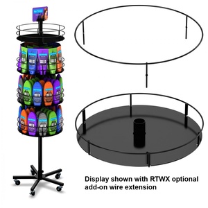 Kệ Trưng Bày Nước Uống Trên Sàn Heavyweight, Kệ Trưng Bày Chai Dầu Gội Đầu Với 4 Khay Kim Loại Tròn Bằng Thép Có Đế Chữ X - Product Image 6