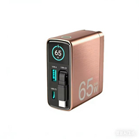 Pengisi Daya Cepat GaN 65W Sistem AI Cerdas 3-Port PD3.0 & QC3.0 untuk Adaptor Global dengan Colokan Lipat