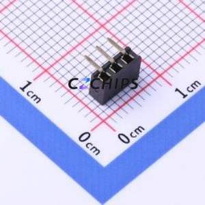 PM200-1-03-W-4.3 Pin Socket Bent Lead Through Hole,P=2mm Connector 1x3P 2mm Square Hole Right Angle Insert - Product Image 2