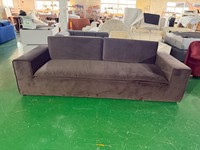Canapé d'angle en tissu de style américain moderne de luxe DISEN, trois places, avec dossier rembourré et pieds en fer pour salon