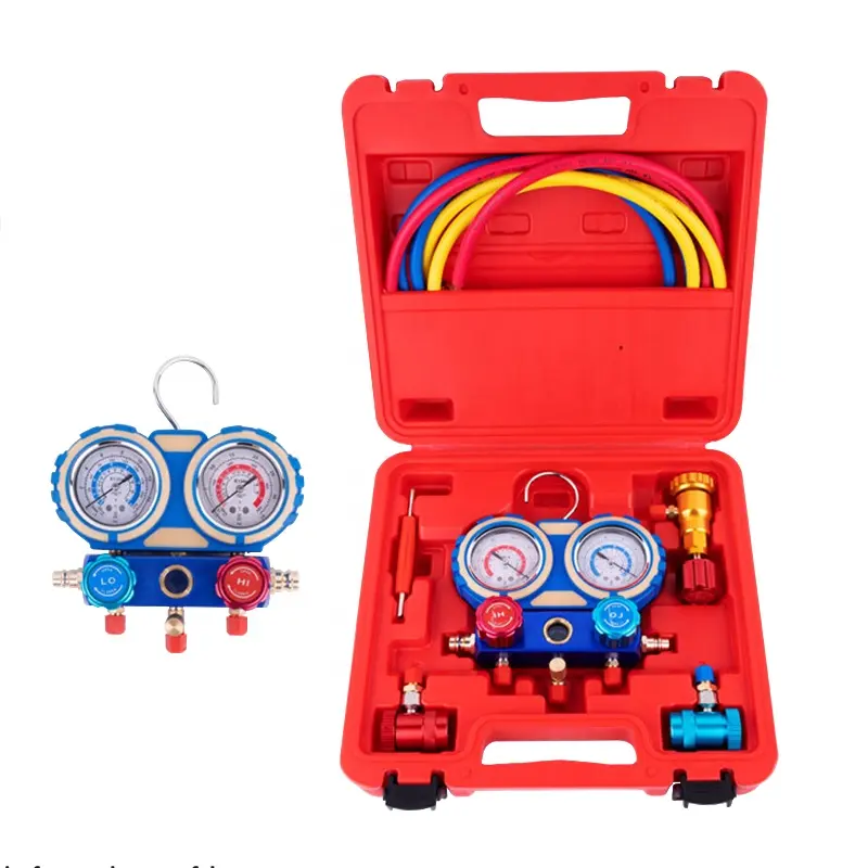 refrigeration manifold gauge set hvac 4 way AC diagnostic refrigeration manifold pressure gauge