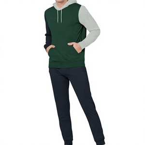 Sweat-shirt à capuche color block pour homme, manches longues, survêtement décontracté avec poches latérales, polyester respirant, vêtement d'automne - Product Image 1