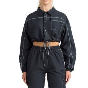 Vêtements de sport OEM en promotion avec bandes réfléchissantes 3M pour femmes, ensembles de survêtements en nylon - Product Image 2