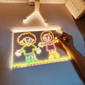 Tablero de Mensajes <span class=keywords><strong>Luminoso</strong></span> 3D, Decorativo, Portátil para Niños, Pizarra de <span class=keywords><strong>Lona</strong></span> Borrable en Seco, Tablero Acrílico con Luz - Product Image 6