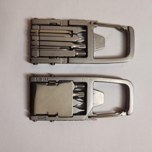 Couteaux de plein air en gros, acier inoxydable, pliables, porte-clés, multi-outils de poche avec mousqueton, ouvre-bouteille, outil de réparation - Product Image 3