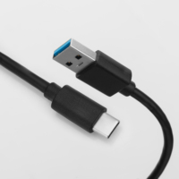 Fábrica al por mayor cable de datos USB tipo C negro 1m 2M tipo A a C cable de carga rápida cable USB para dispositivo móvil inteligente