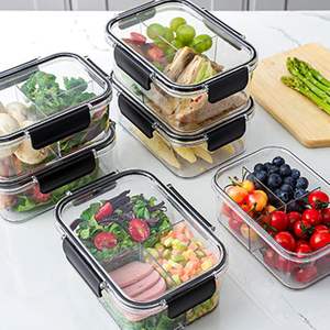 Contenants en verre à compartiment unique avec couvercles pour la préparation des repas, boîte à lunch pour la conservation des aliments frais, vente en gros - Product Image 4