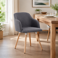 Chaise rembourrée avec accoudoirs et pieds en bois robustes pour la cuisine, chaises d'appoint, chaises de salle à manger