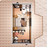 Maisons conteneurs en acier sur mesure 20FT/40FT, préfabriquées en kit, 1 chambre, 1 salle de bain, design moderne, résistance au vent, isolation, ISO9001