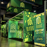 Système de stand d'exposition Flexi Lightbox personnalisé de type arche 20x10 pieds avec cadre en aluminium et affichage en tissu LED par sublimation