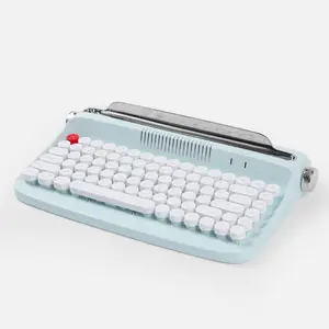 Clavier tactile de machine à écrire de bureau sans fil Tablette d'ordinateur Fashionable Retro Round Keycap English Version