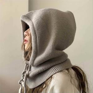 Chapeau balaclava élégant pour femmes, mode automne-hiver, tricoté, chaud, protège le cou, chapeau d'hiver balaclava - Product Image 2