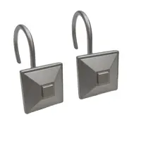 Ganchos de aluminio de alta calidad para ducha, anillos de gancho de ducha de plata cuadrados vintage, duraderos