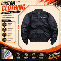 Veste bomber pour homme en tissu uni, prix d'usine, vente en gros, logo personnalisé, veste bomber d'hiver épaisse, veste bomber de baseball pour homme