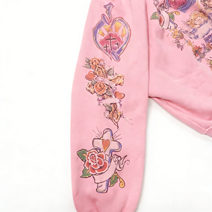 Sweat à capuche zippé Righteous, Nouvelle veste zippée streetwear épaisse grande taille délavée, Sweat à capuche zippé imprimé numériquement - Product Image 5