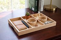 Assiette de service décorative pour fête, plateau de service et planche à servir en bois avec petit compartiment pour fruits, collations, desserts
