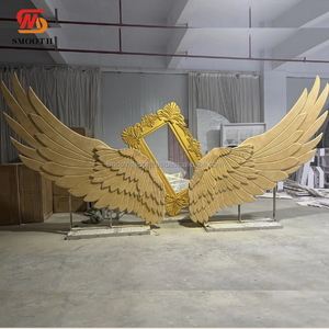 Escultura de fibra de vidrio para exteriores con ala abstracta pública personalizada suave, escultura grande de acero inoxidable para exteriores, estatua grande para jardín - Product Image 1