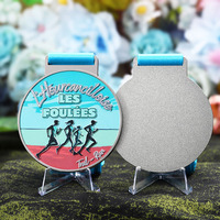 Médailles personnalisées en métal pour le trail et le cyclisme, en alliage de zinc, avec pulvérisation 3D couleur, pour événements sportifs de duathlon et de course à pied.