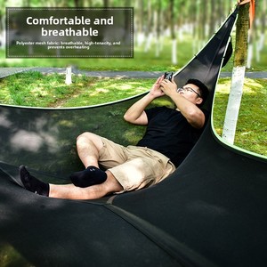 Hamaca para acampar al aire libre, adecuada para todas las estaciones, uso multipersonal, transpirable, diseño de malla densa, hamaca triangular, práctica - Product Image 3