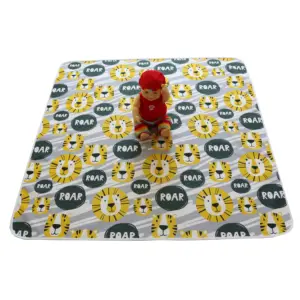 热卖可折叠婴儿游戏垫透明无毒塑料地板拼板垫，适用于高脚椅和桌罩下防乱垫