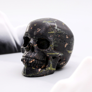 Yooperlite naturel crâne humain sculpture Sculpture 3 pouces cristal Quartz Art pièce pour Halloween décor à la maison collectionneur cadeau - Product Image 6